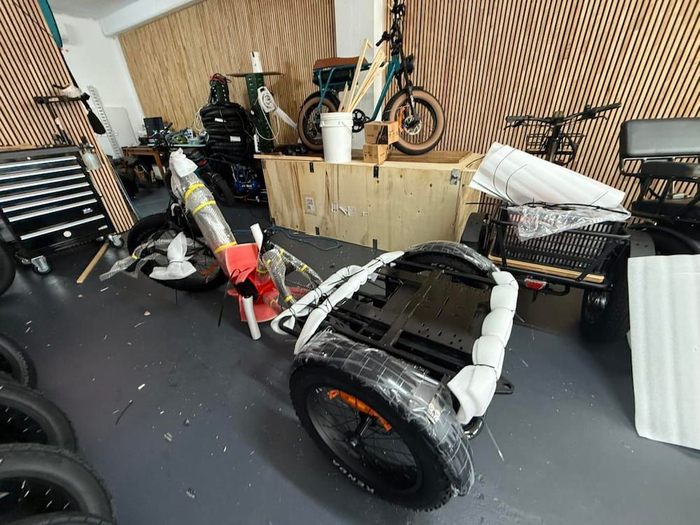 Electric Tricycles and Bikes Inside a Workshop — E-Go-Try-Bikes in Nelson Bay, NSW