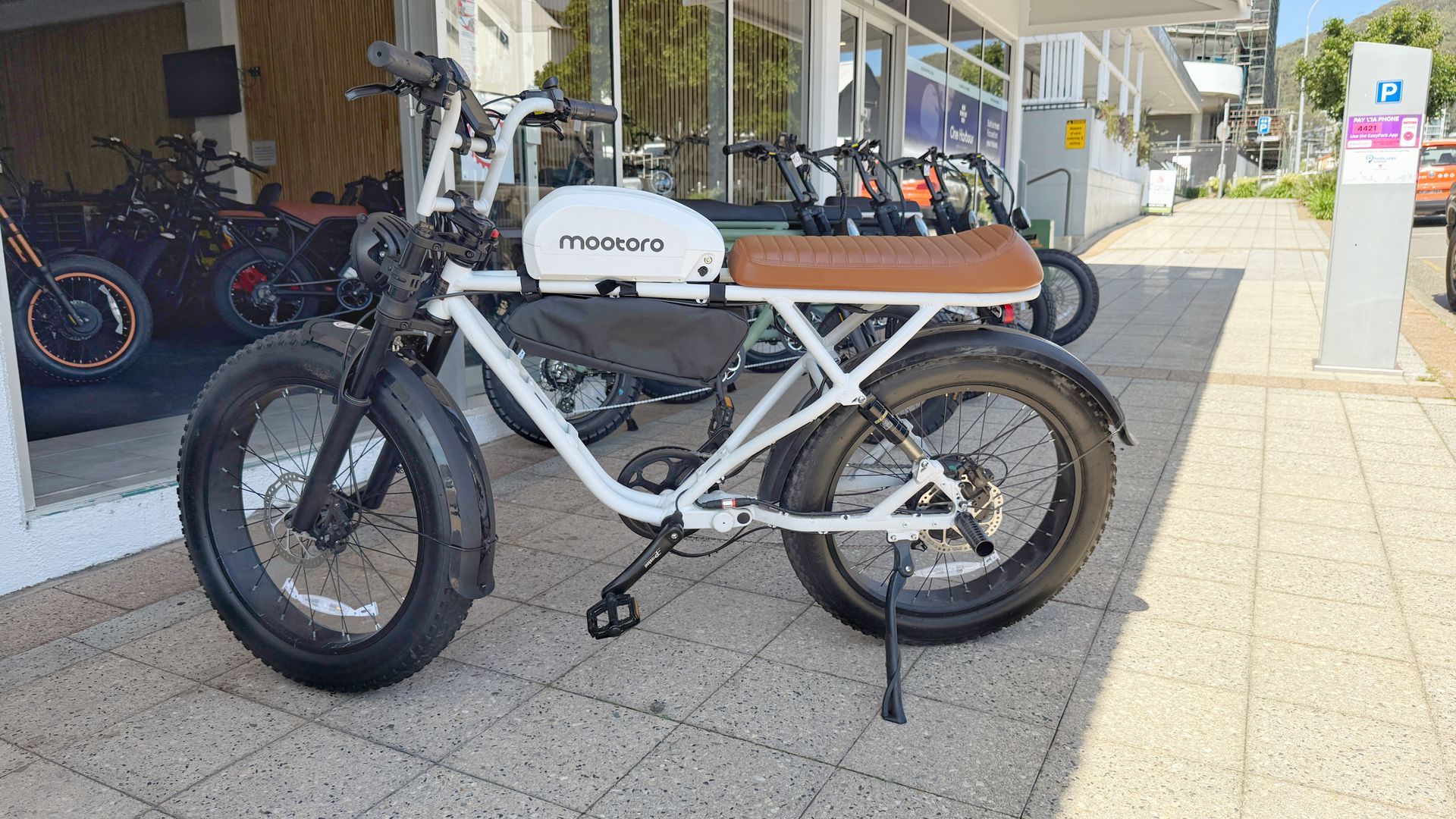 A White Mootoro Bike — E-Go-Try-Bikes in Nelson Bay, NSW