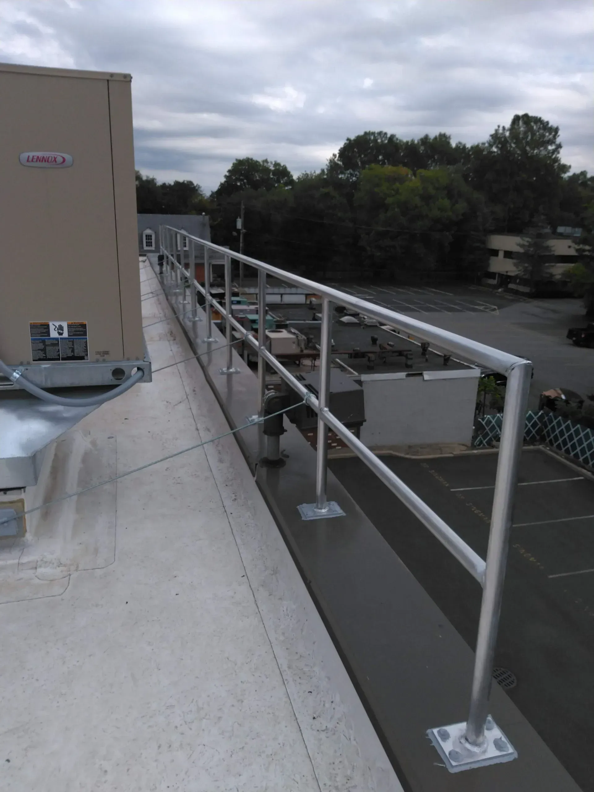 A metal railing on the side of a building.