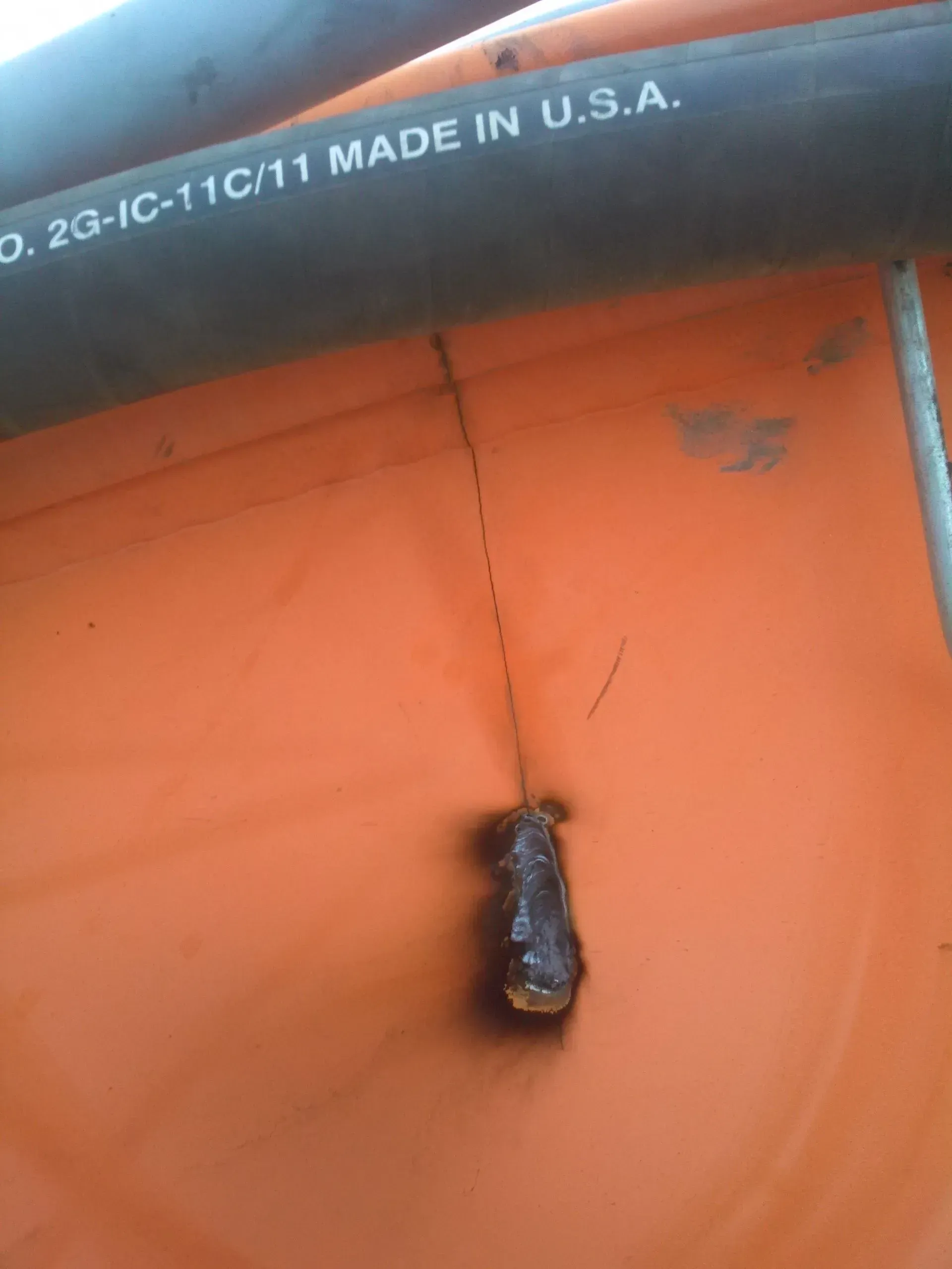 A hose that says made in u.s.a. on it.