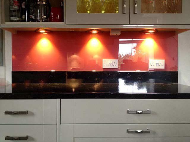 coloured glass splashback