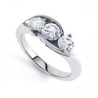 Three Gem Diamond Ring — Asheville, NC — Gold & Diamond Connection