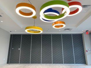 Conference Room with Open Folding Wall in Office — Miami, FL — Folding Walls Of Miami Inc