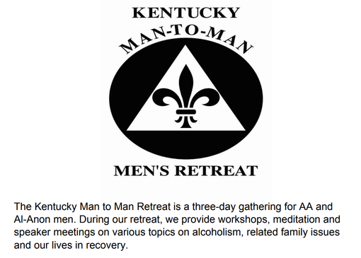 A poster for the 21st annual kentucky man-to-man men 's retreat.