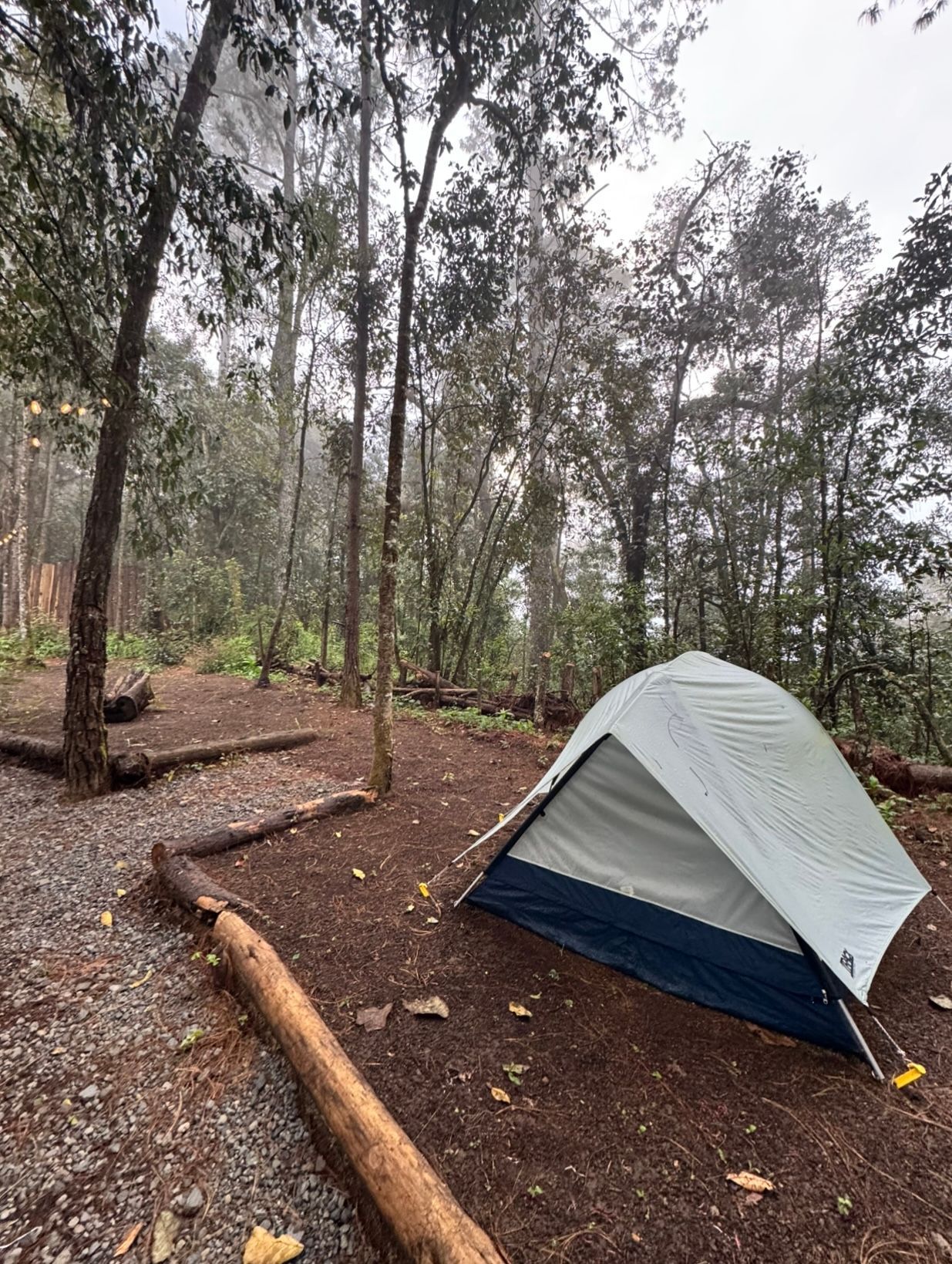 A sunset over a mountain range with a lot of fog