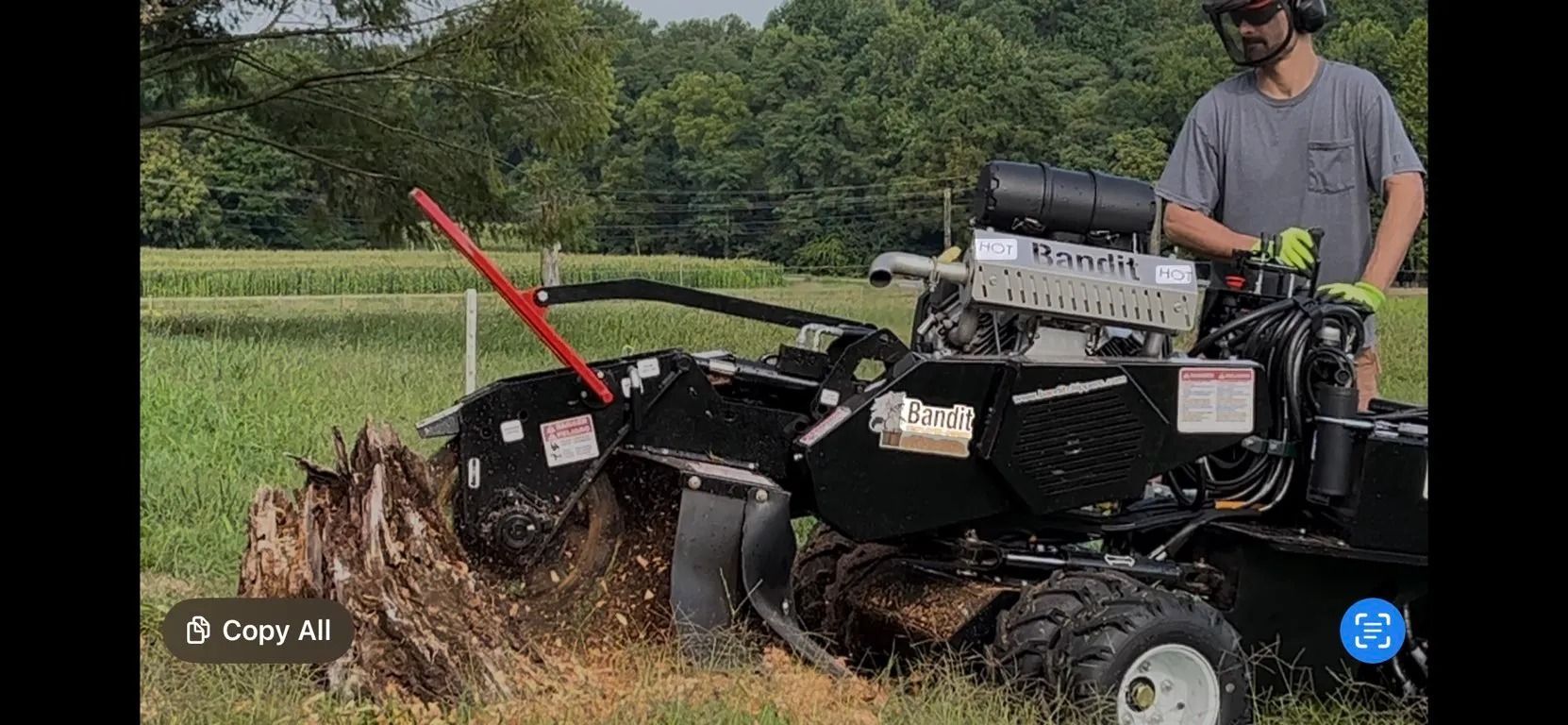 stump grinder excavation equipment