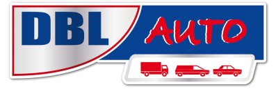 Un logo blu e bianco per dbl auto