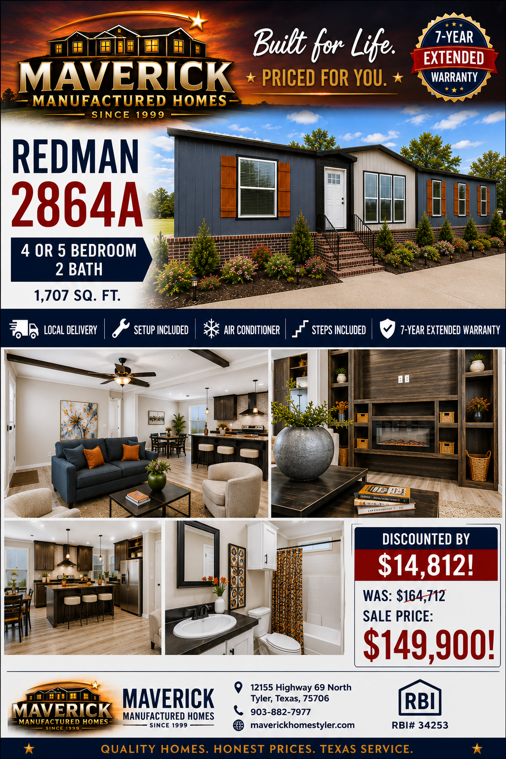 Redman 4 or 5 bedroom 2 bath