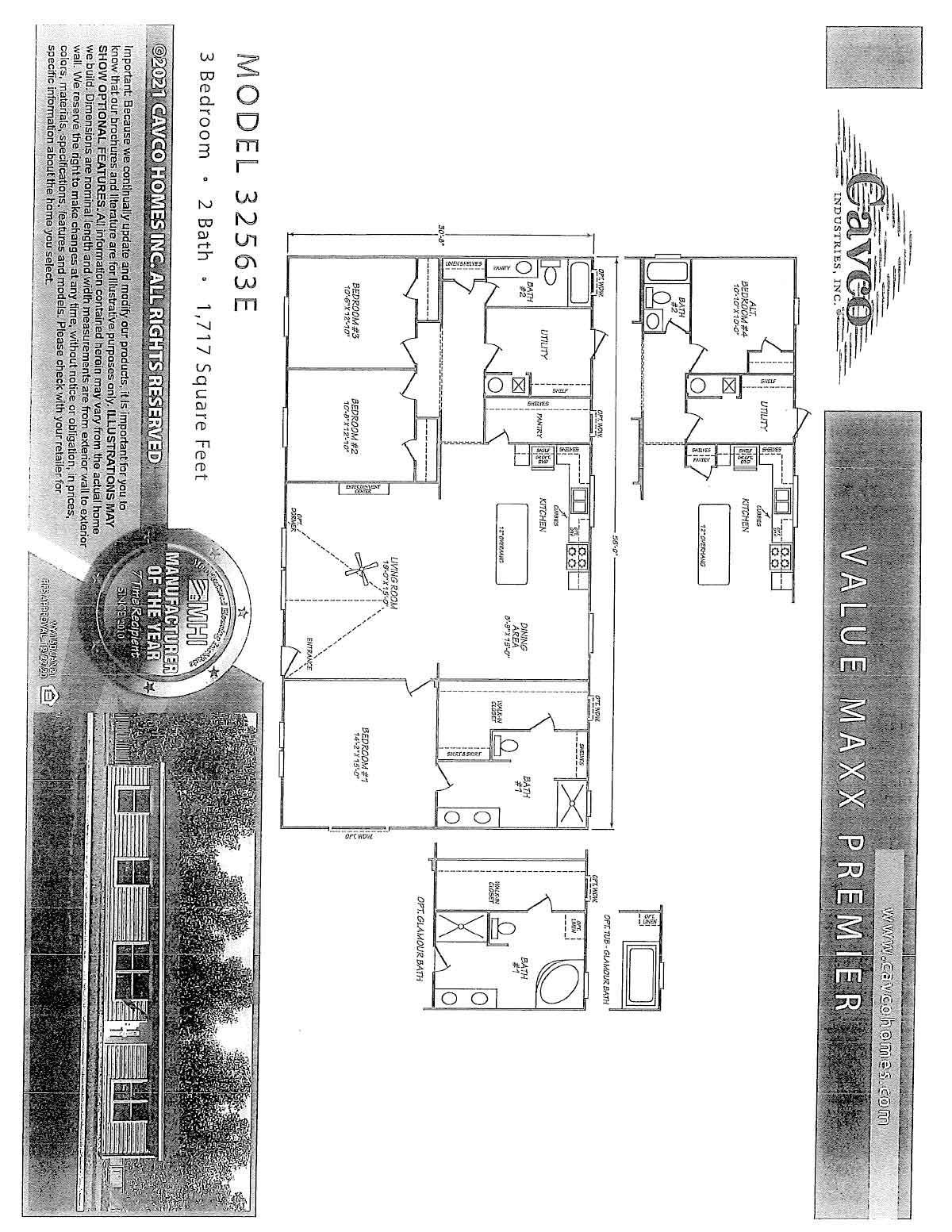 A black and white floor plan of a mobile home