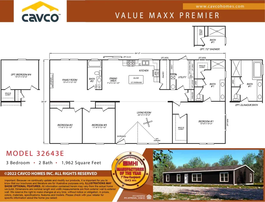 A floor plan for a cavco value maxx premier