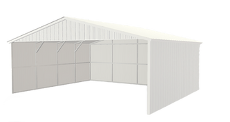 A white tent with a white roof and walls on a white background.