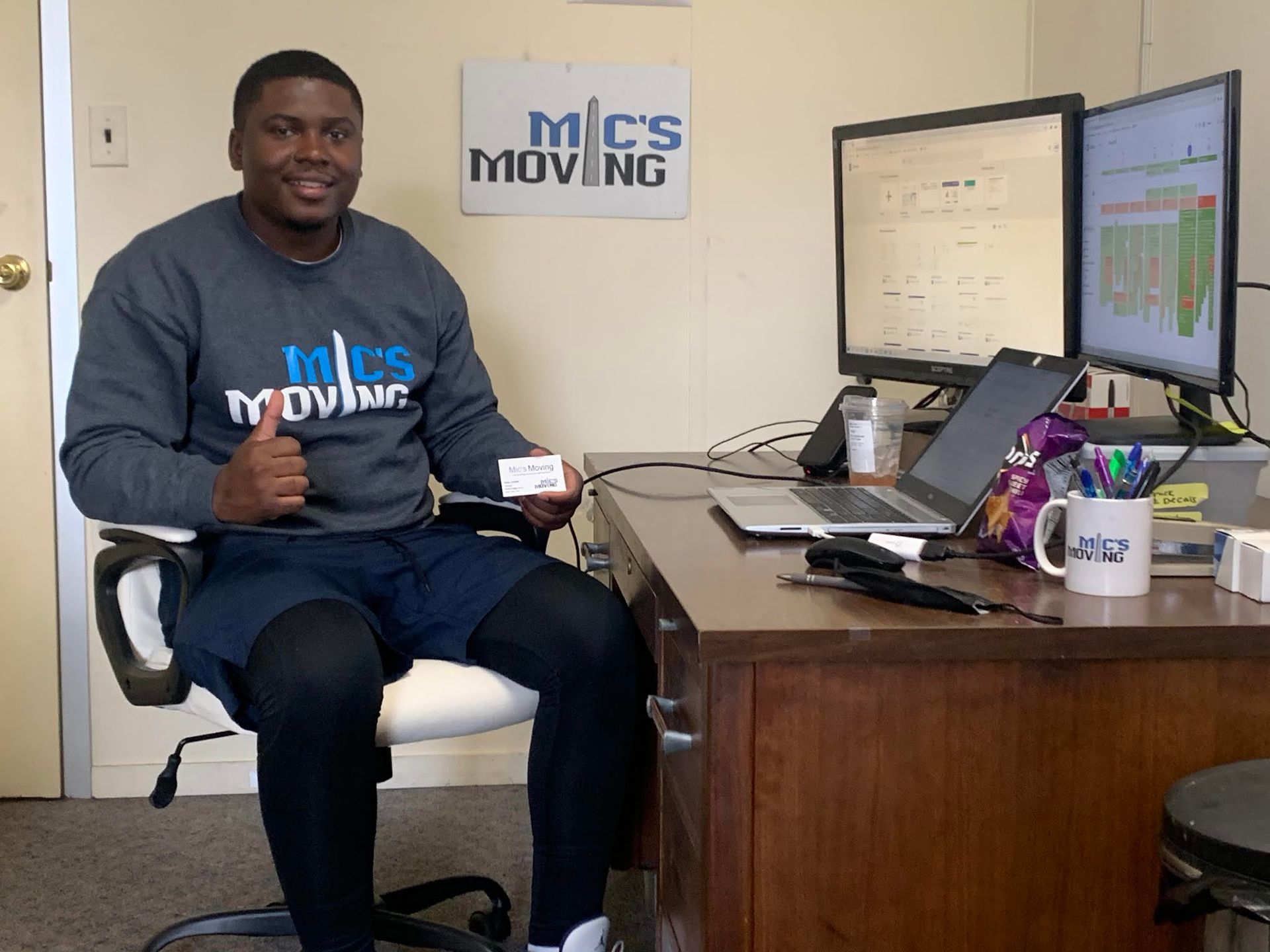 At work on the computer image