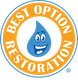 Logo of Best Option Restoration with a smiling blue water droplet.