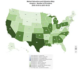 Market saturation and utilization map