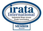 IRATA International logo in blue and gray, oval shaped, with "MEMBER 8313/OT" at the bottom.