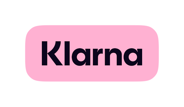A pink and black logo for klarna on a white background.