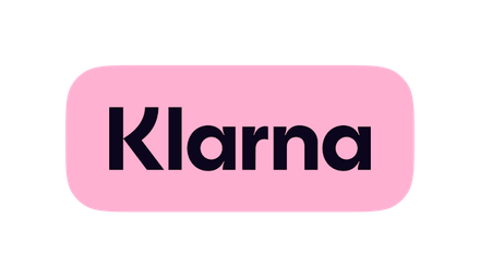 A pink and black logo for klarna on a white background.
