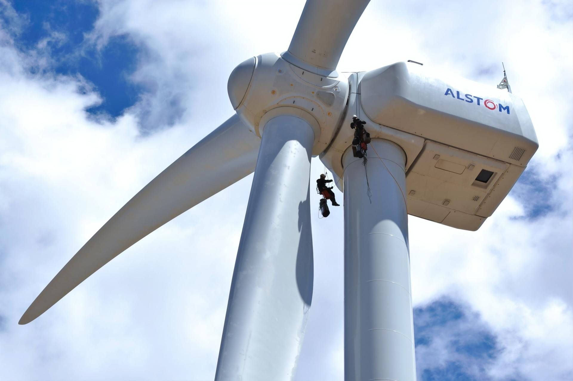 Abseiling out of Nacelle