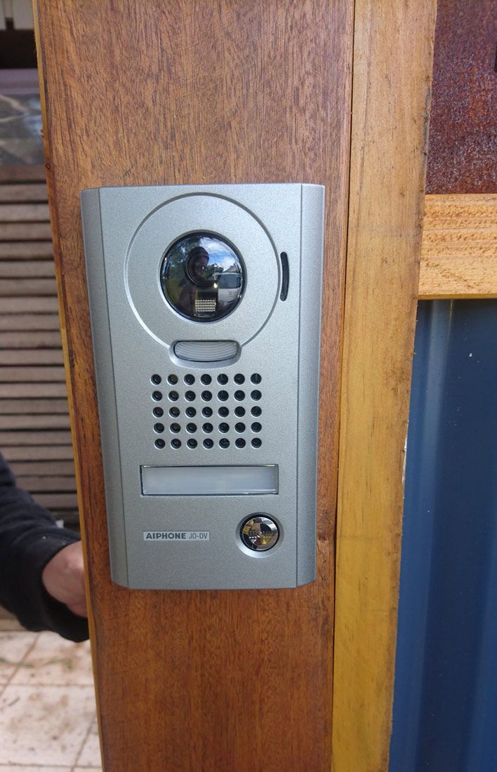 Close-Up View Of Intercom Device Attached On A Door — Ontime Locksmiths & Security In Mullumbimby, NSW