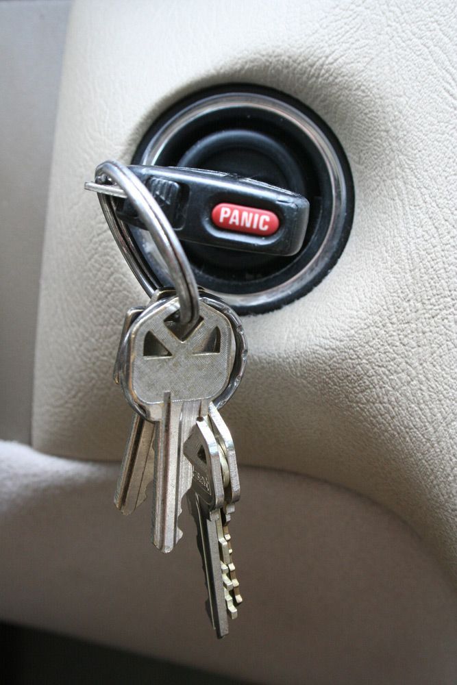 Bunch Of Keys Hanging Which Are Inserted In Car Lock — Ontime Locksmiths & Security In Brunswick Heads, NSW