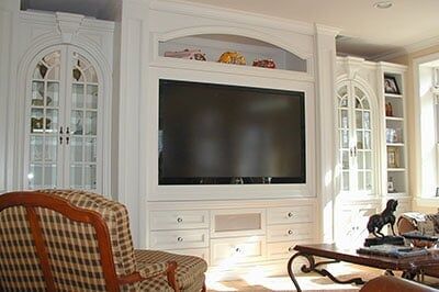 White Entertainment Room — South Amboy, NJ — WoodSmith Cabinet & Architectural Woodwork Co.