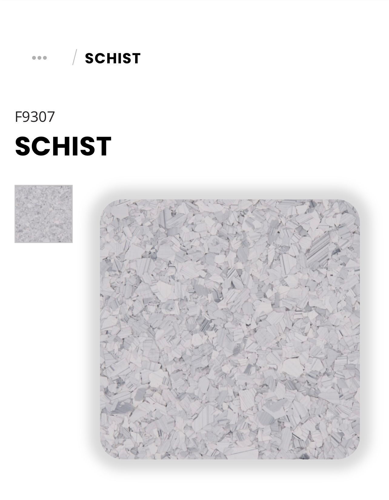 Elite Surface Coatings -Textured grey and white Schist material sample.