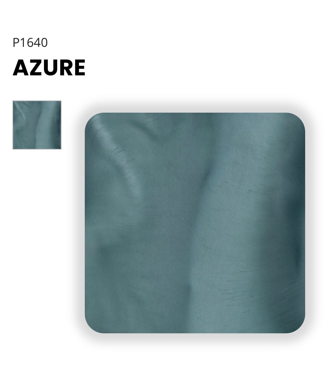 Elite Surface Coatings -Azure swatch of material, dark teal color.