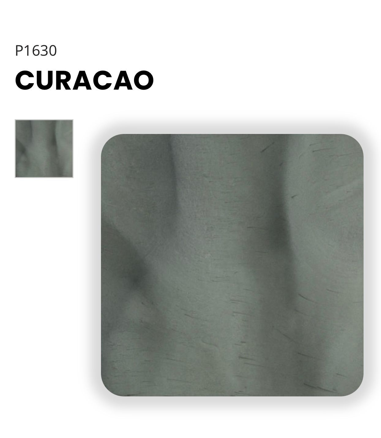 Elite Surface Coatings -Curacao: textured dark gray surface with a small, matching square swatch at the top left.