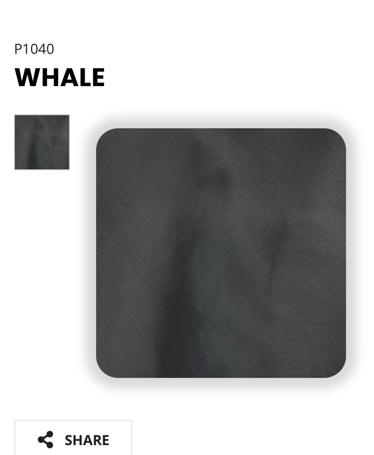 Elite Surface Coatings -Whale colored fabric swatch, gray-blue with a slightly textured appearance.