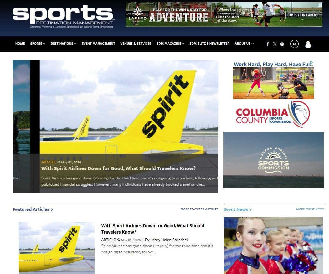 Sportsdestinations.com Website Picture