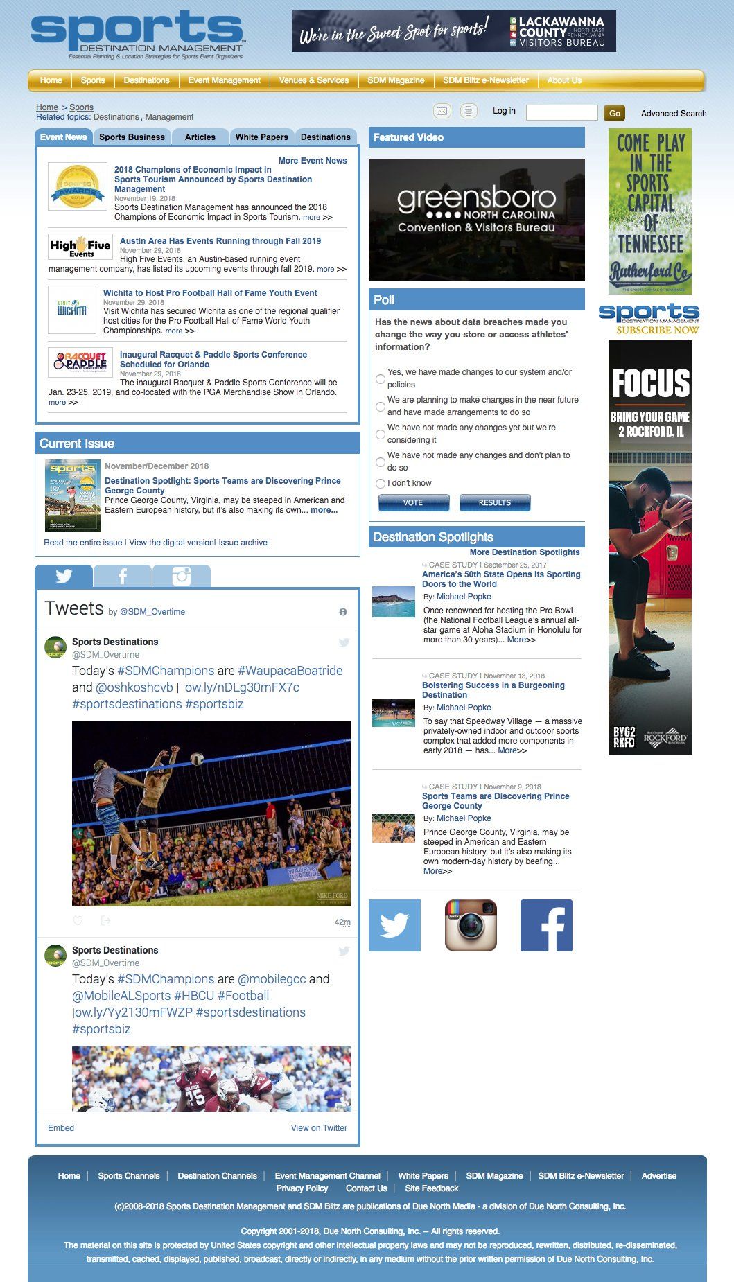 Sportsdestinations.com Website Picture