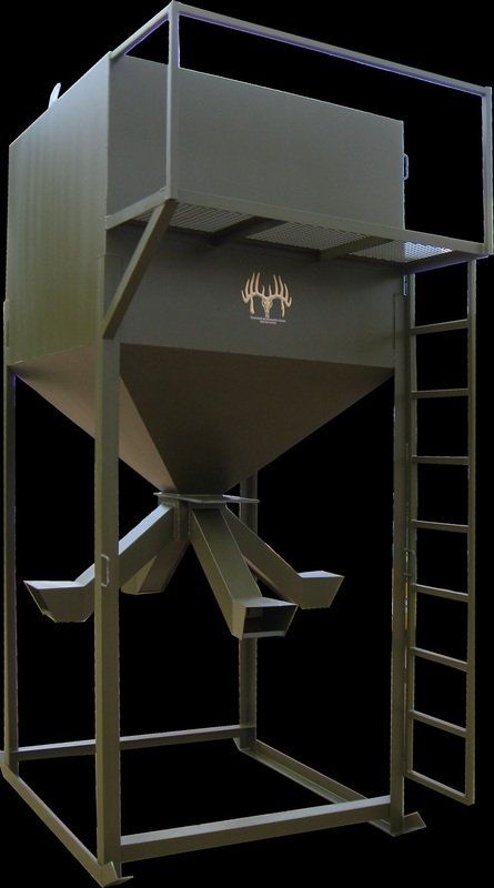 5000 lb Skid Mounted, Extended Tube Protein Deer Feeder with Catwalk