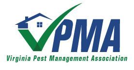 Virginia Pest Management Association logo with green checkmark, blue house, and blue letters PMA