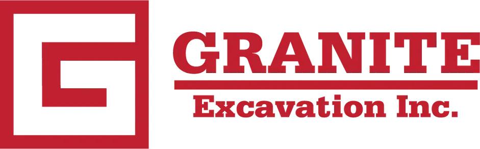 Granite Excavation Inc. red and white company logo with stylized “G” icon