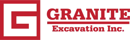 Granite Excavation Inc. red and white company logo with stylized “G” icon