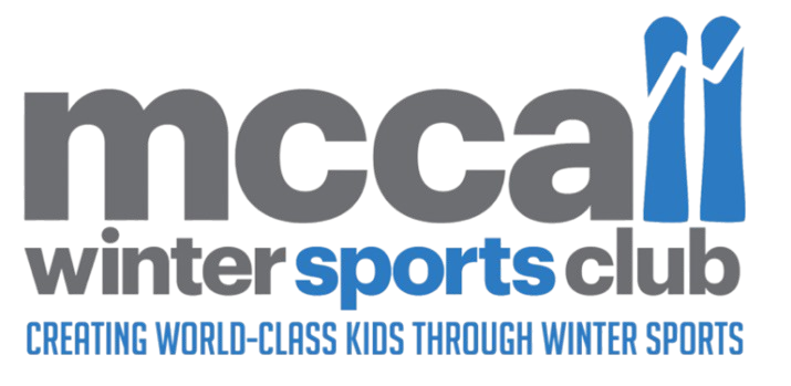 MCCA Winter Sports Club logo with blue and gray text and the tagline “Creating World-Class Kids Through Winter Sports”