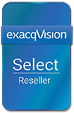 A blue box with the words select reseller on it.