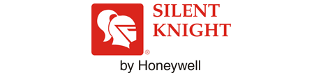 A logo for silent knight by honeywell on a white background
