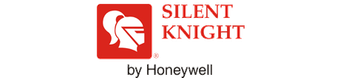 A logo for silent knight by honeywell on a white background