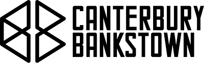 A black and white logo for canterbury bankstown