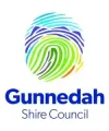 gunnedah shire council logo with multi colour fingerprint logo