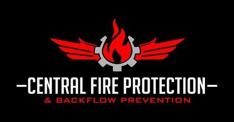 A logo for a company called central fire protection and backflow prevention.