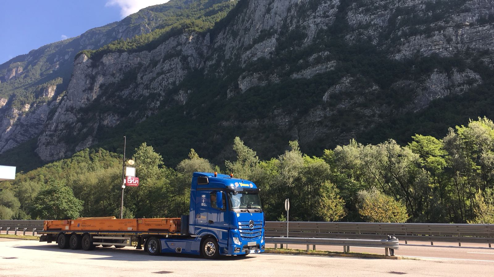 parked articulated lorry