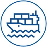 Hafendienstleistungen und Transport Symbol