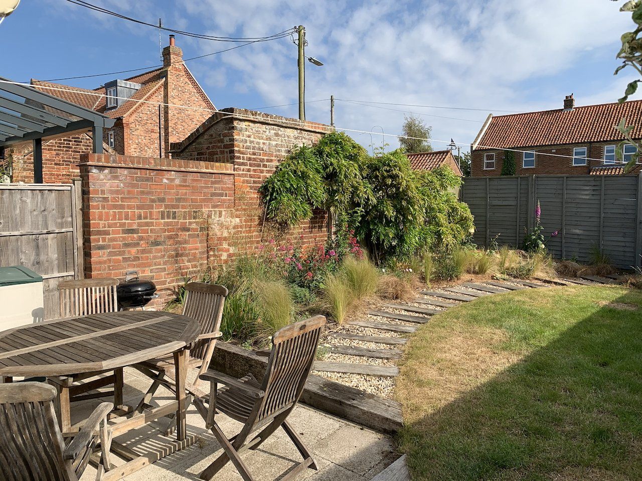 The enclosed south facing garden