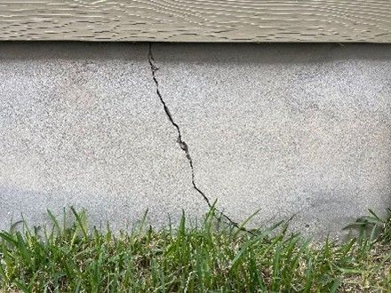 A cracked foundation. A cracked foundation.
