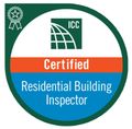 A sticker that says icc certified residential building inspector