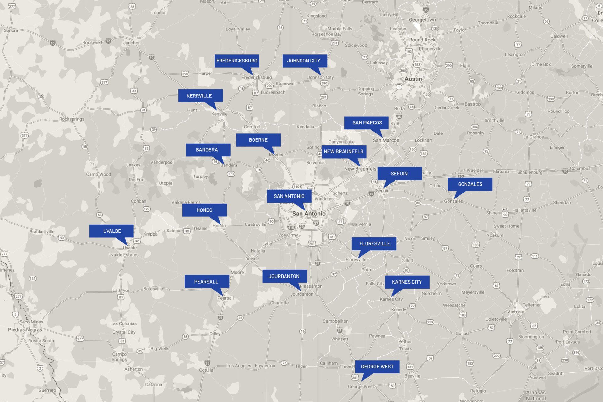 Service Area Map - San Antonio, TX - Risen Foundation Solutions