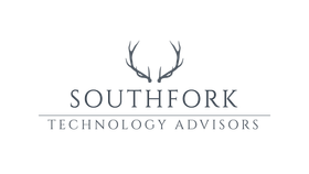 The logo for southfork technology advisors has antlers on it.