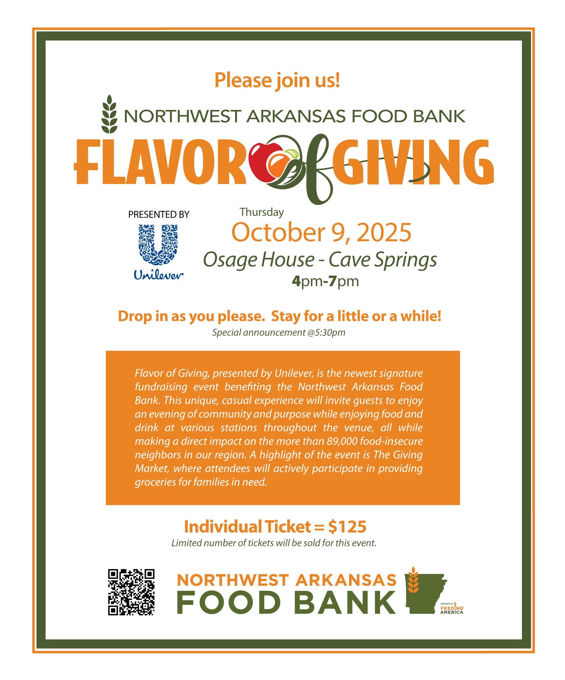 An advertisement for the northwest arkansas food bank